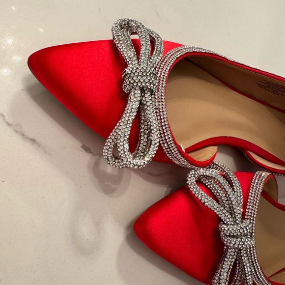 Women size 8.5, red color, A New Day brand, Juliette bow flats. - Picture 3 of 9